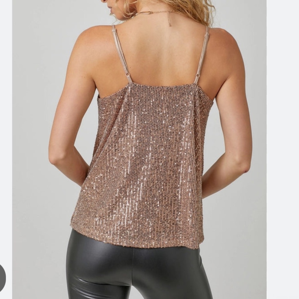 Sequin Spaghetti Strap Tank Top Mystree NWT  Size Small - Picture 7 of 12